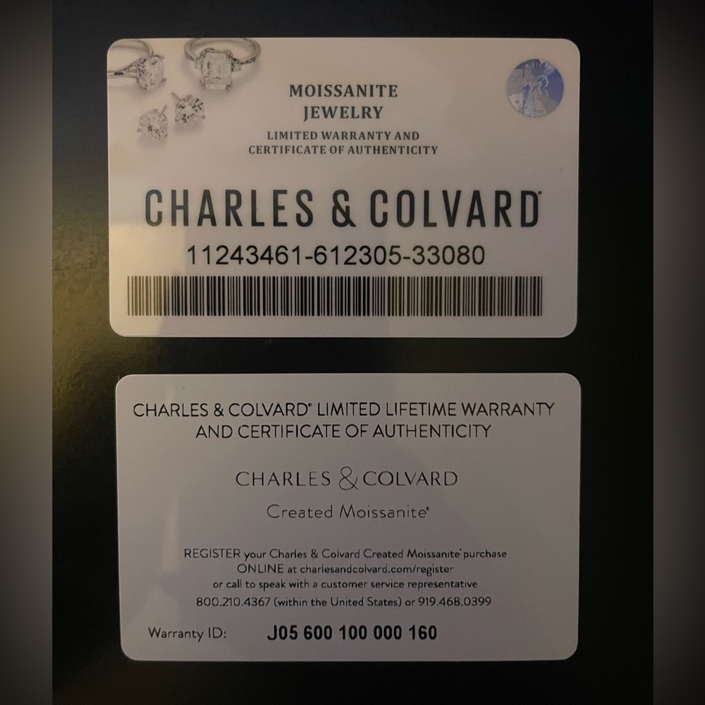 Charles & Colvard 14k White Gold Moissanite Halo Ring- Size 8 - Picture 8 of 8